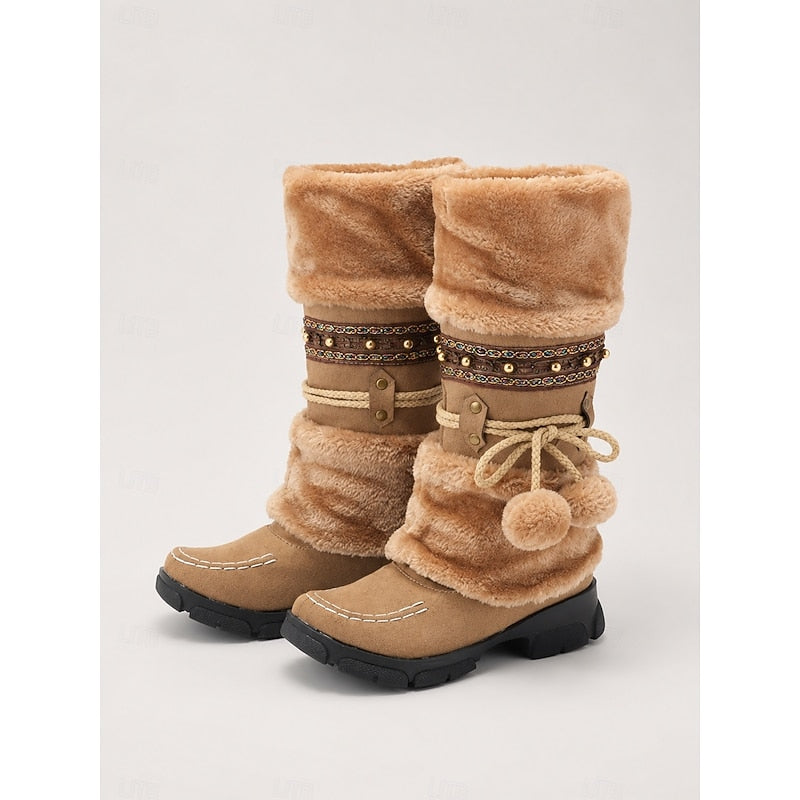 Wren | Cozy Boho Winter Boots Up to Mid-Calf