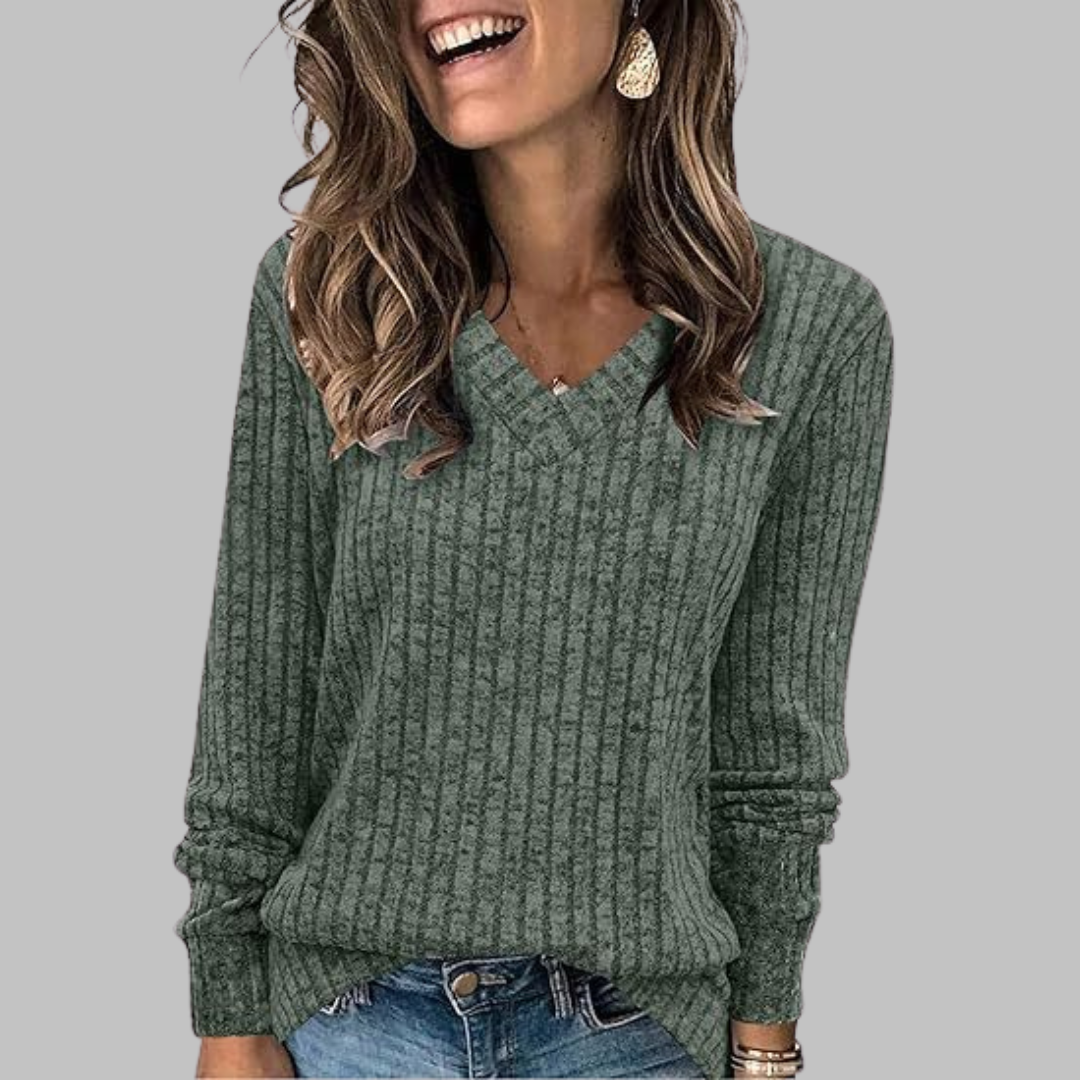 Veselina | Classic V-Neck Confidence Sweater