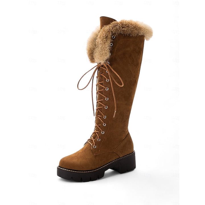 Aurelia | Cozy Knee-High Boots with Laces for Winter