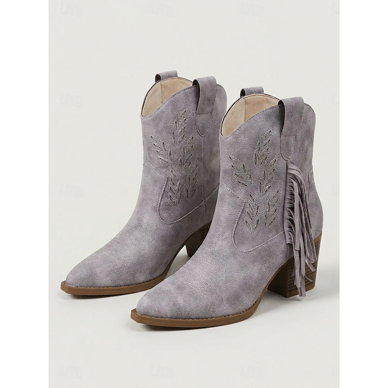 Corinne | Fringe Western Ankle Boots