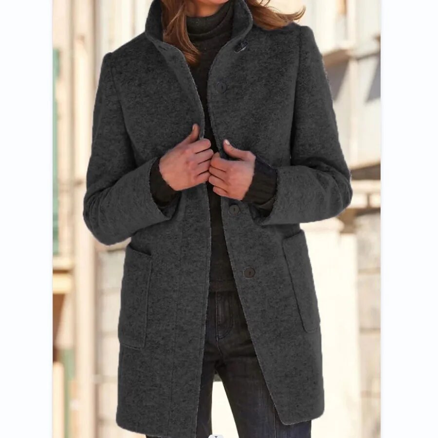| Classic Wool Blend Winter Coat for Women