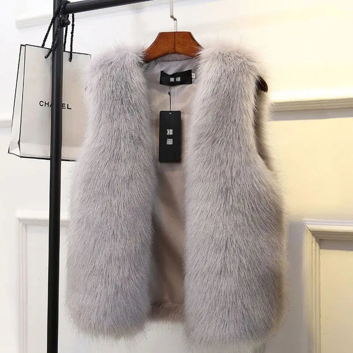 | Plush Faux Fur Gilet for Women
