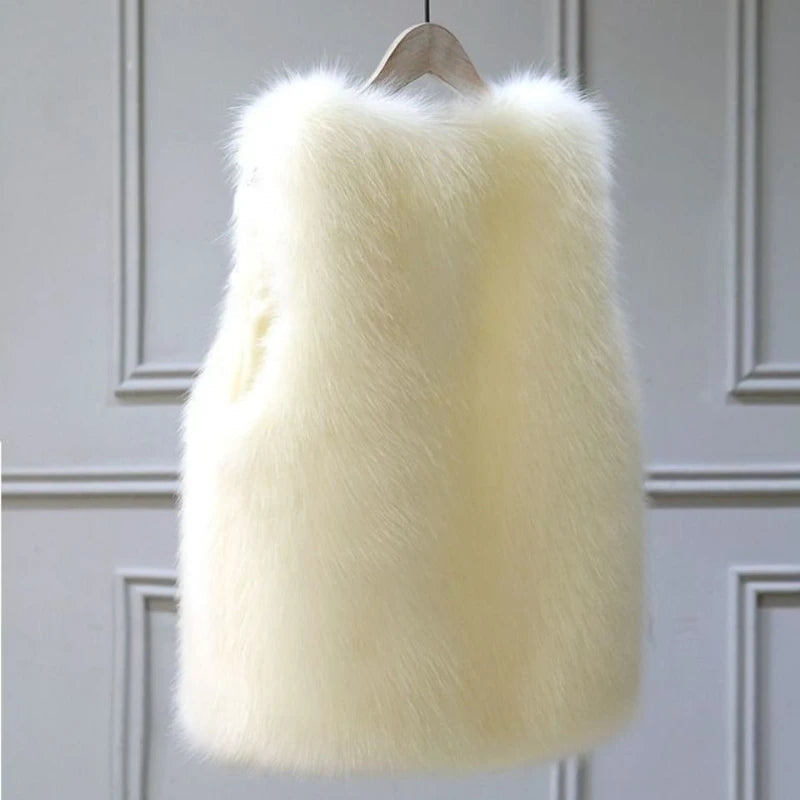 | Plush Faux Fur Gilet for Women