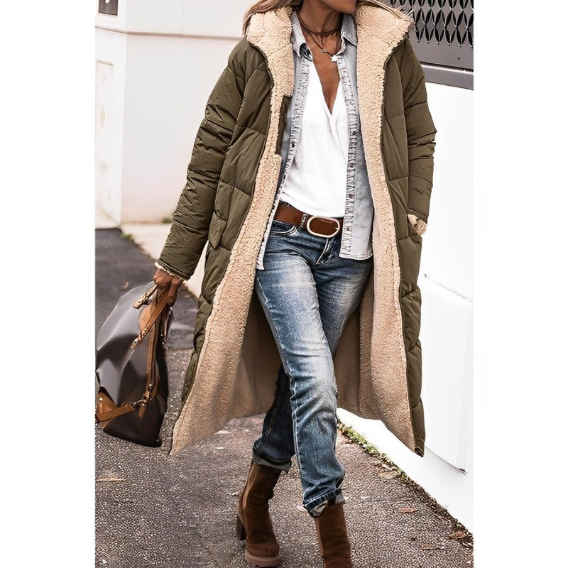 | Women's Plush Sherpa Puffer Jacket