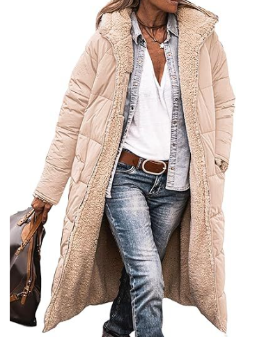 | Women's Plush Sherpa Puffer Jacket