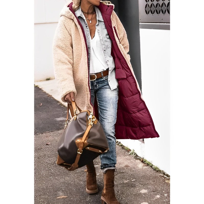 | Women's Plush Sherpa Puffer Jacket