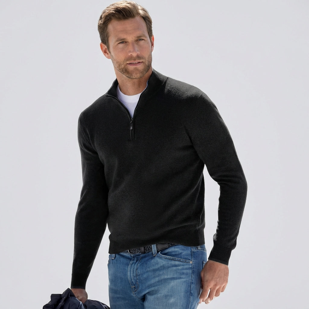 | Breathable Quarter-Zip Knit Pullover