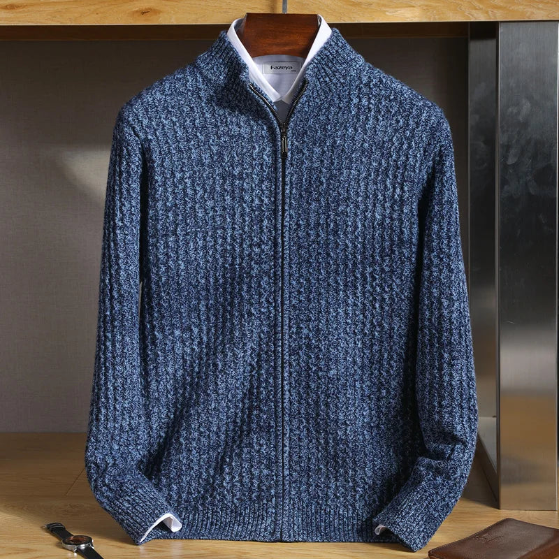 | Men's Textured Waffle Knit Cardigan
