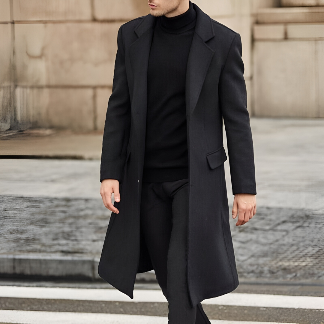 | Men's Refined Warm Wool Overcoat