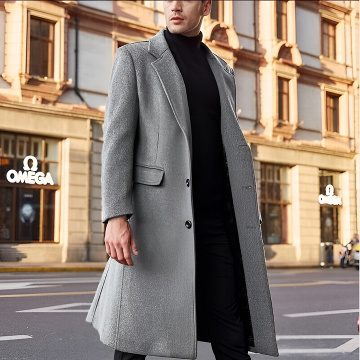 | Men's Refined Warm Wool Overcoat