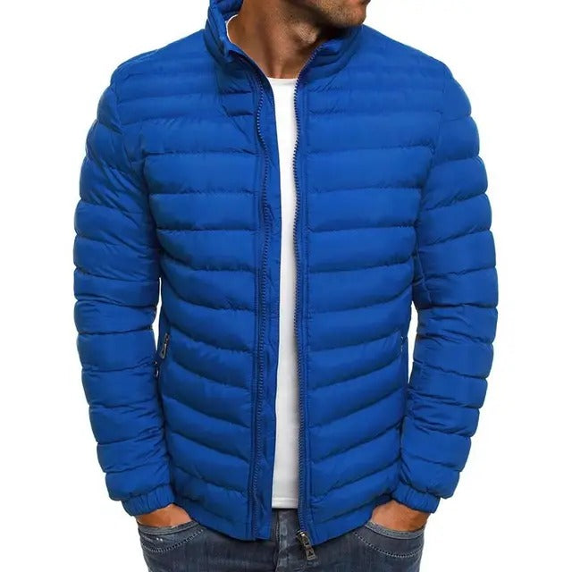 Men's Padded Jacket with Stand-Up Collar
