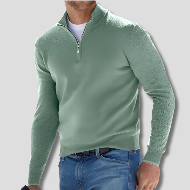 Men's Knit Sweater with Half Zip