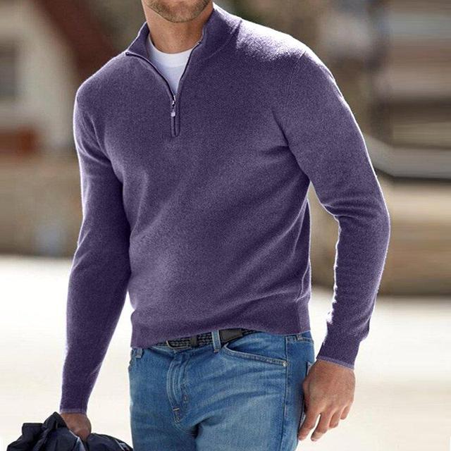 Men's Mock Neck Zip Sweater
