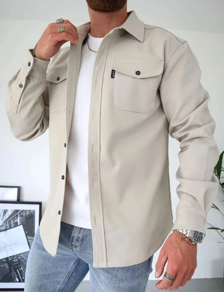 Men's Versatile Cotton Blend Shirt Jacket