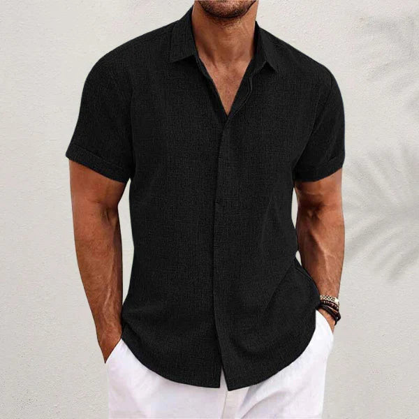 | Men's Lightweight Cotton-Linen Blend Casual Shirt