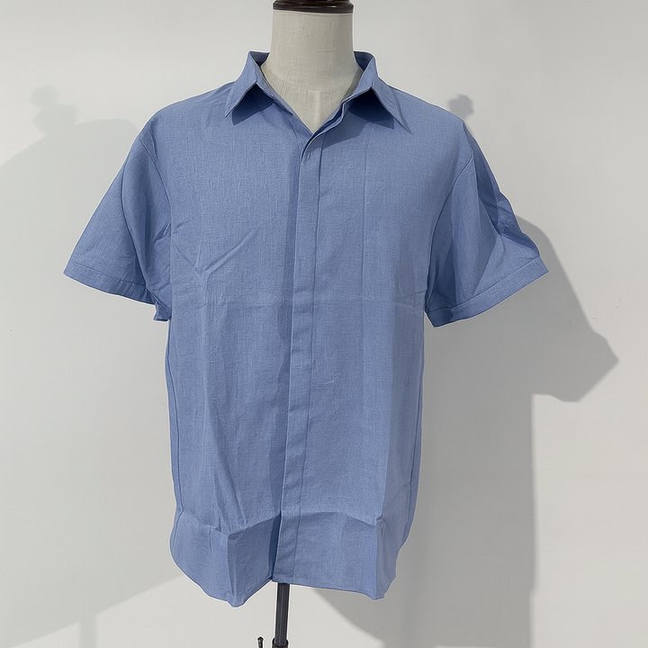 | Men's Lightweight Cotton-Linen Blend Casual Shirt