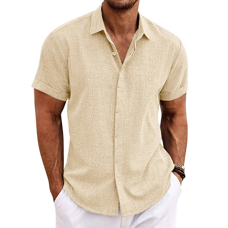 | Men's Lightweight Cotton-Linen Blend Casual Shirt