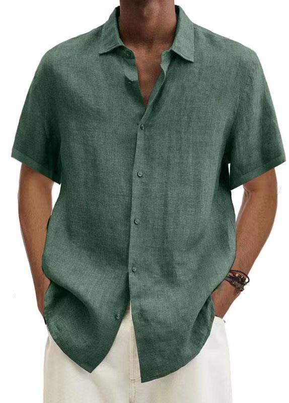 | Men's Lightweight Cotton-Linen Blend Casual Shirt