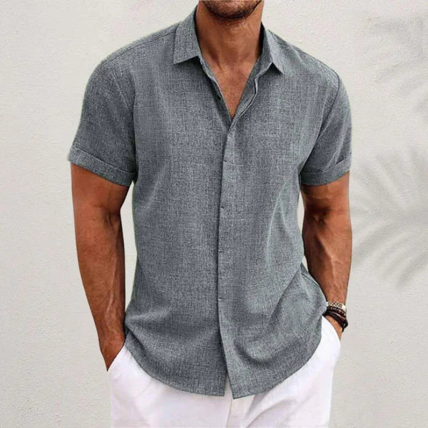 | Men's Lightweight Cotton-Linen Blend Casual Shirt