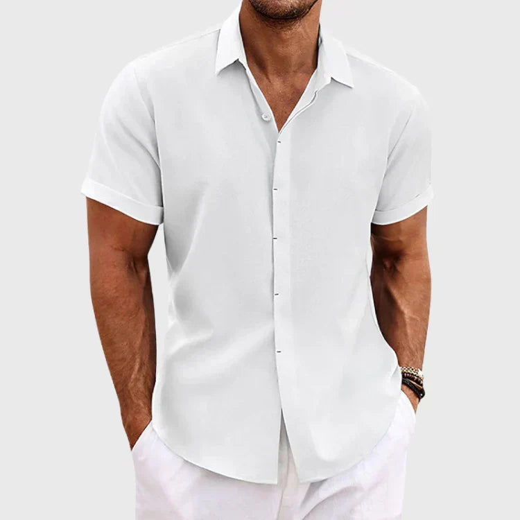 | Men's Lightweight Cotton-Linen Blend Casual Shirt