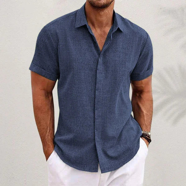 | Men's Lightweight Cotton-Linen Blend Casual Shirt