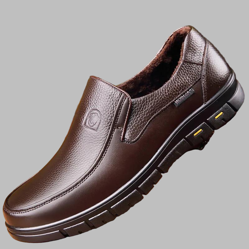 | Polished Leather Slip-On Loafers