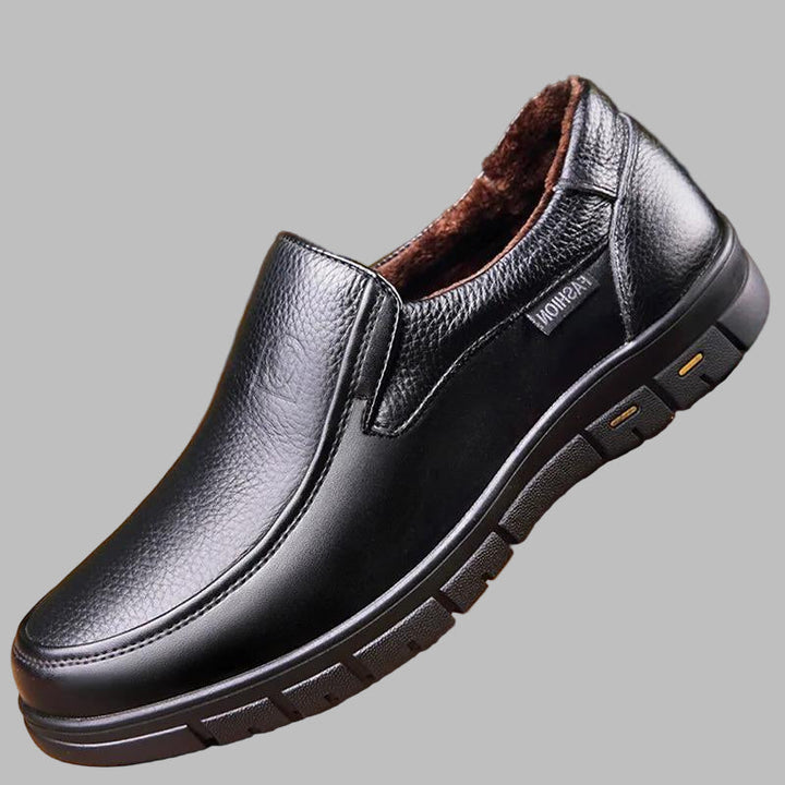 | Polished Leather Slip-On Loafers