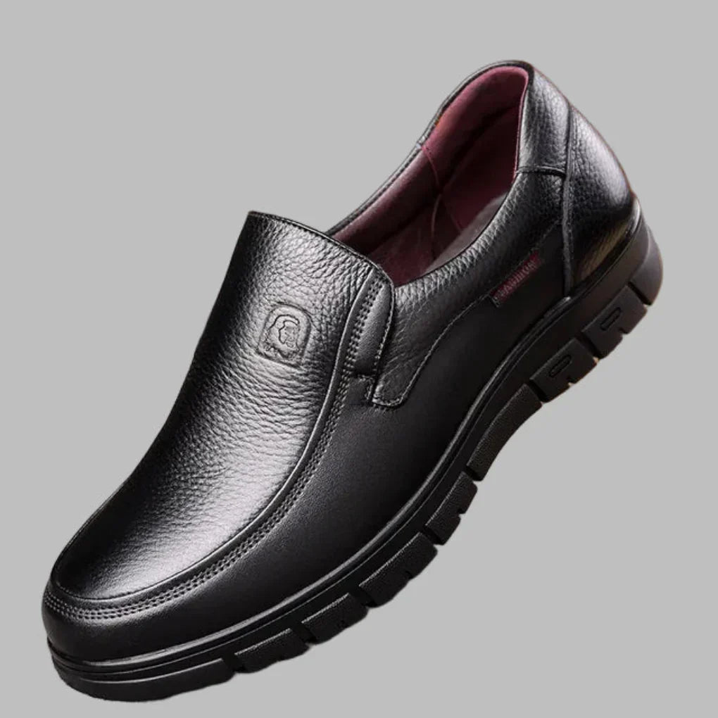 | Polished Leather Slip-On Loafers