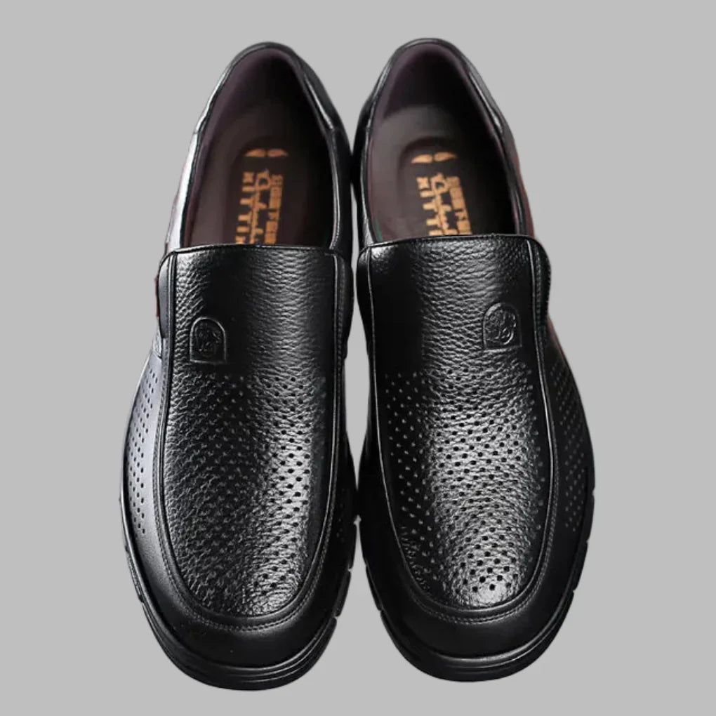 | Polished Leather Slip-On Loafers