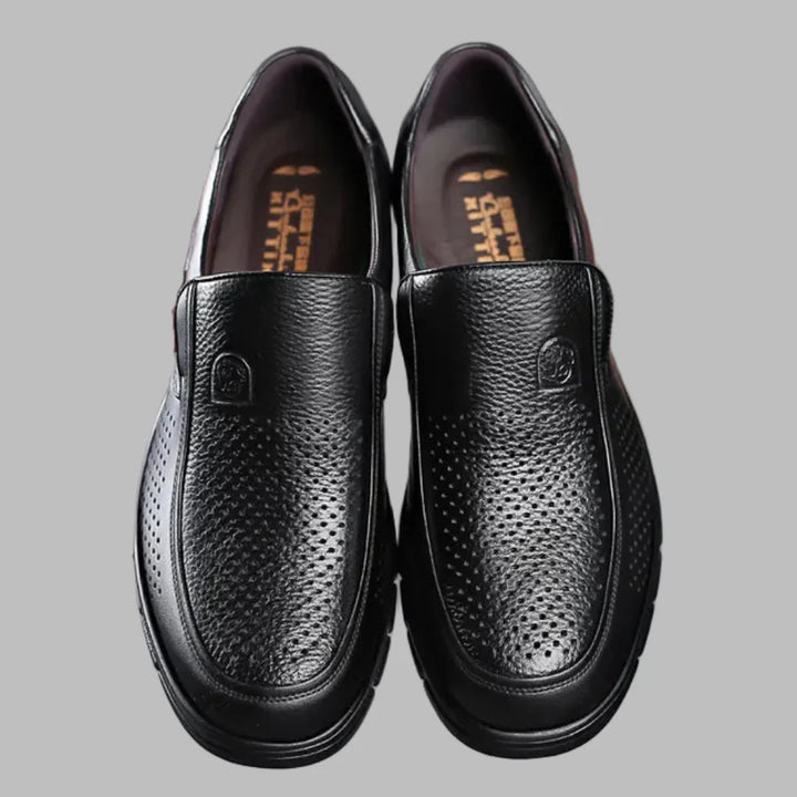 | Polished Leather Slip-On Loafers