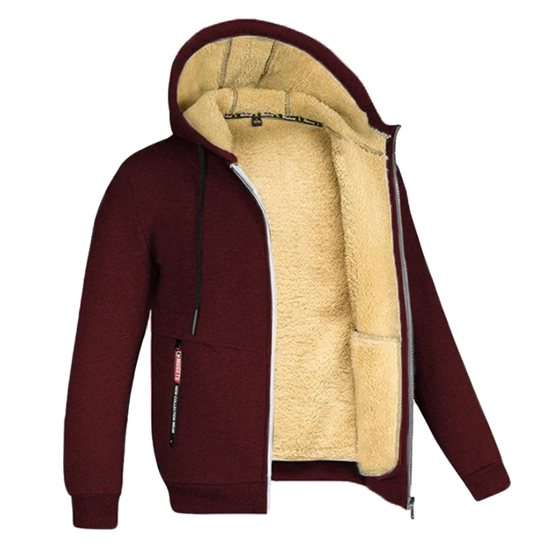 Men's Cozy Sherpa Lining Fleece Hoodie