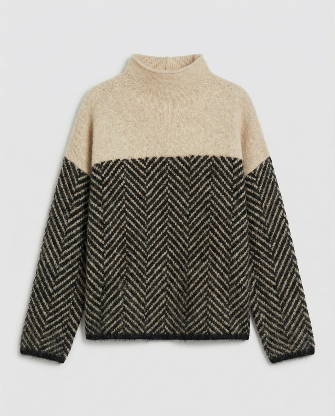 | Women's Mock Neck Knitted Pullover Sweater