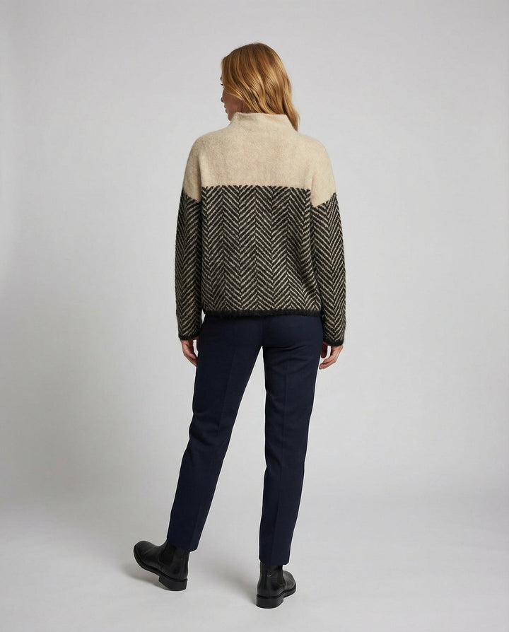 | Women's Mock Neck Knitted Pullover Sweater