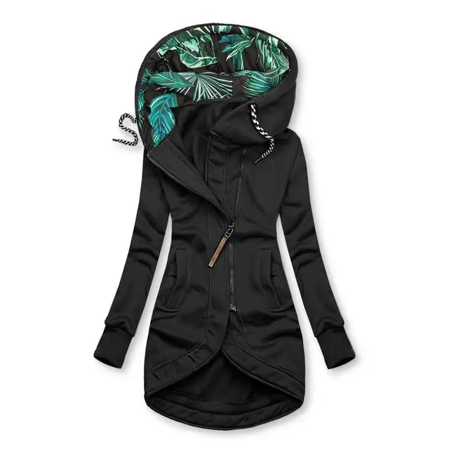 | Women's Asymmetrical Zipper Long Hoodie