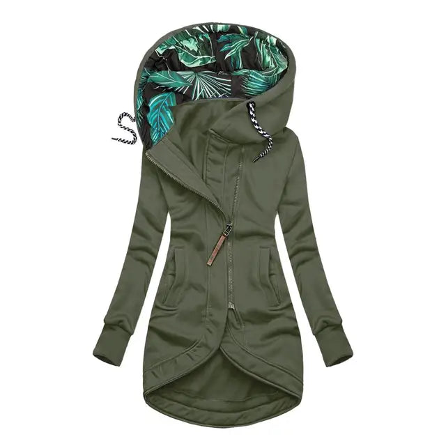 | Women's Asymmetrical Zipper Long Hoodie