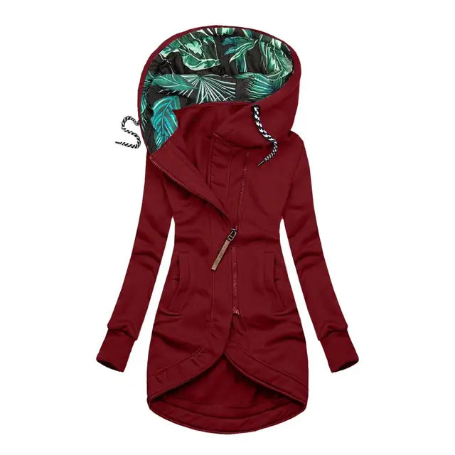 | Women's Asymmetrical Zipper Long Hoodie
