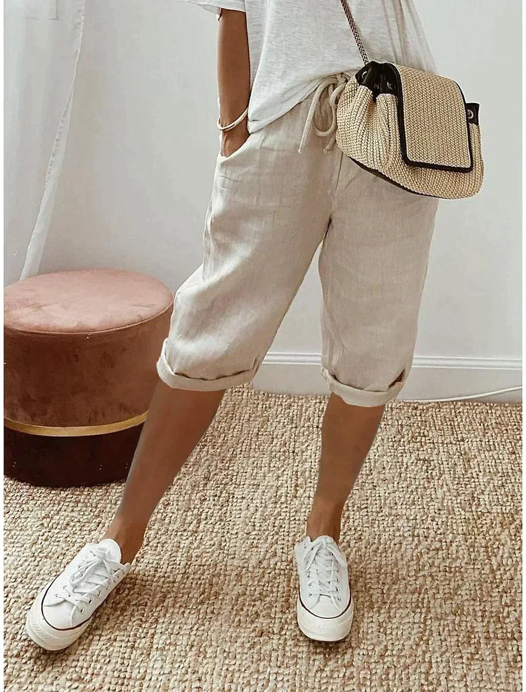 | Linen Capris for Everyday Comfort