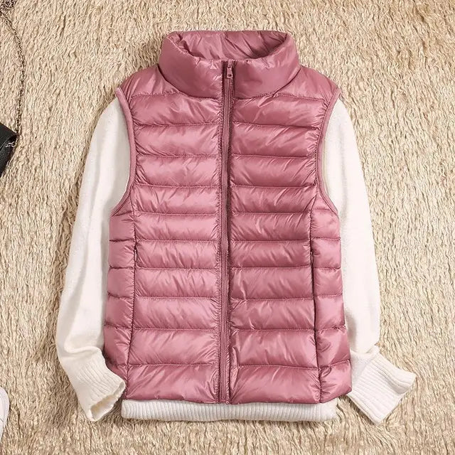 | Women's Lightweight Insulated Vest with Stand Collar