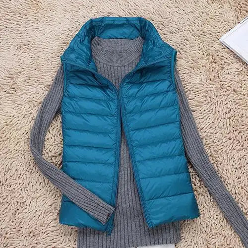 | Women's Lightweight Insulated Vest with Stand Collar