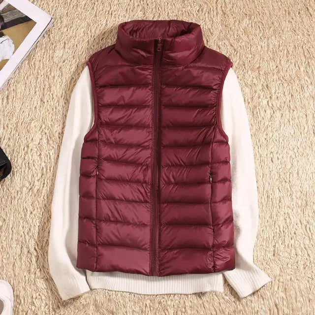 | Women's Lightweight Insulated Vest with Stand Collar