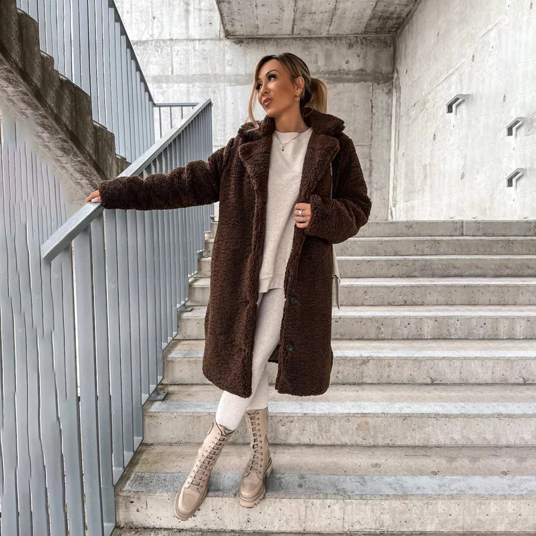 Cozy Long Collar Teddy Coat