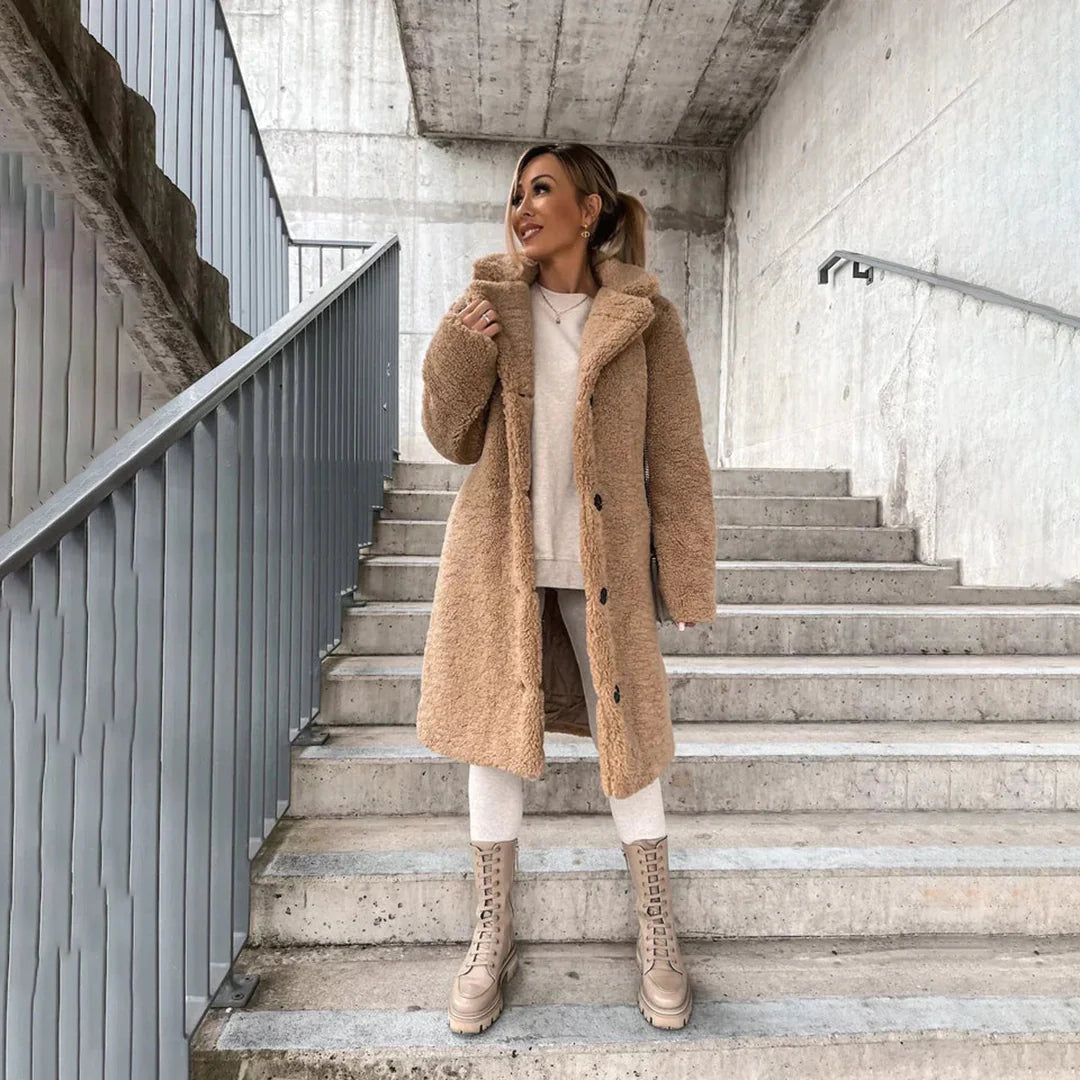 Cozy Long Collar Teddy Coat