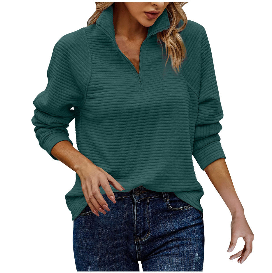 | Women's Textured Quarter Zip Sweater