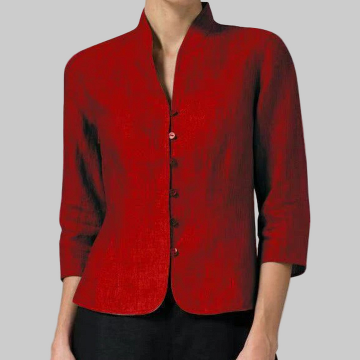 Ladies Elegant Stand Collar Blouse
