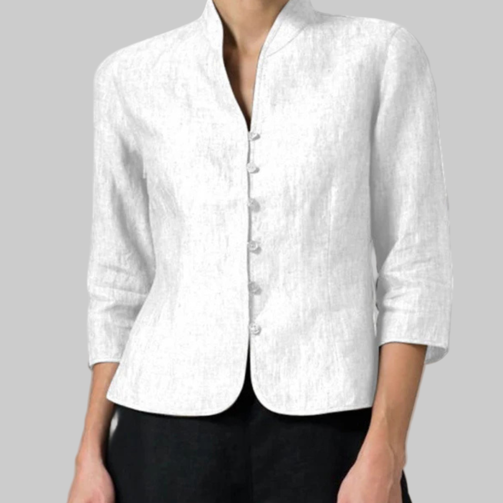 Ladies Elegant Stand Collar Blouse