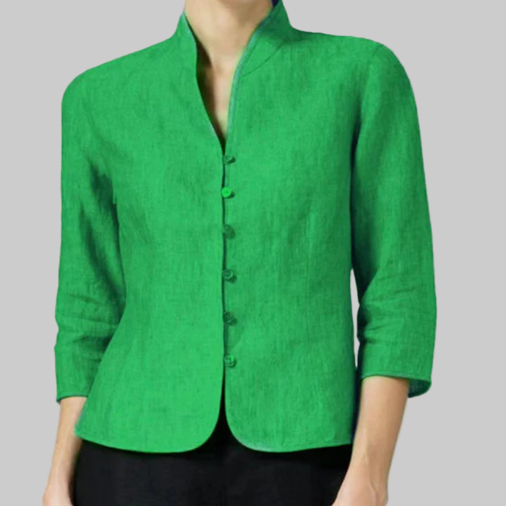 Ladies Elegant Stand Collar Blouse