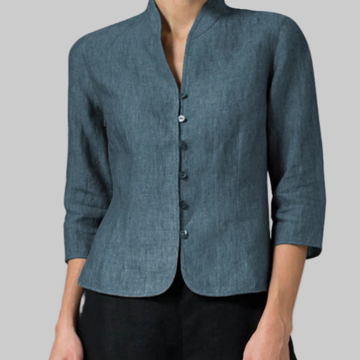 Ladies Elegant Stand Collar Blouse
