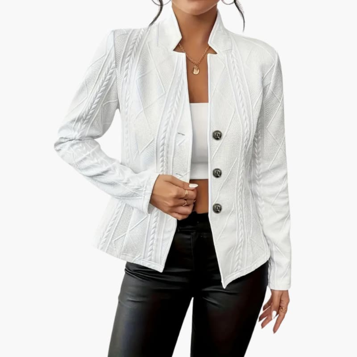 | Textured Button-Front Blazer