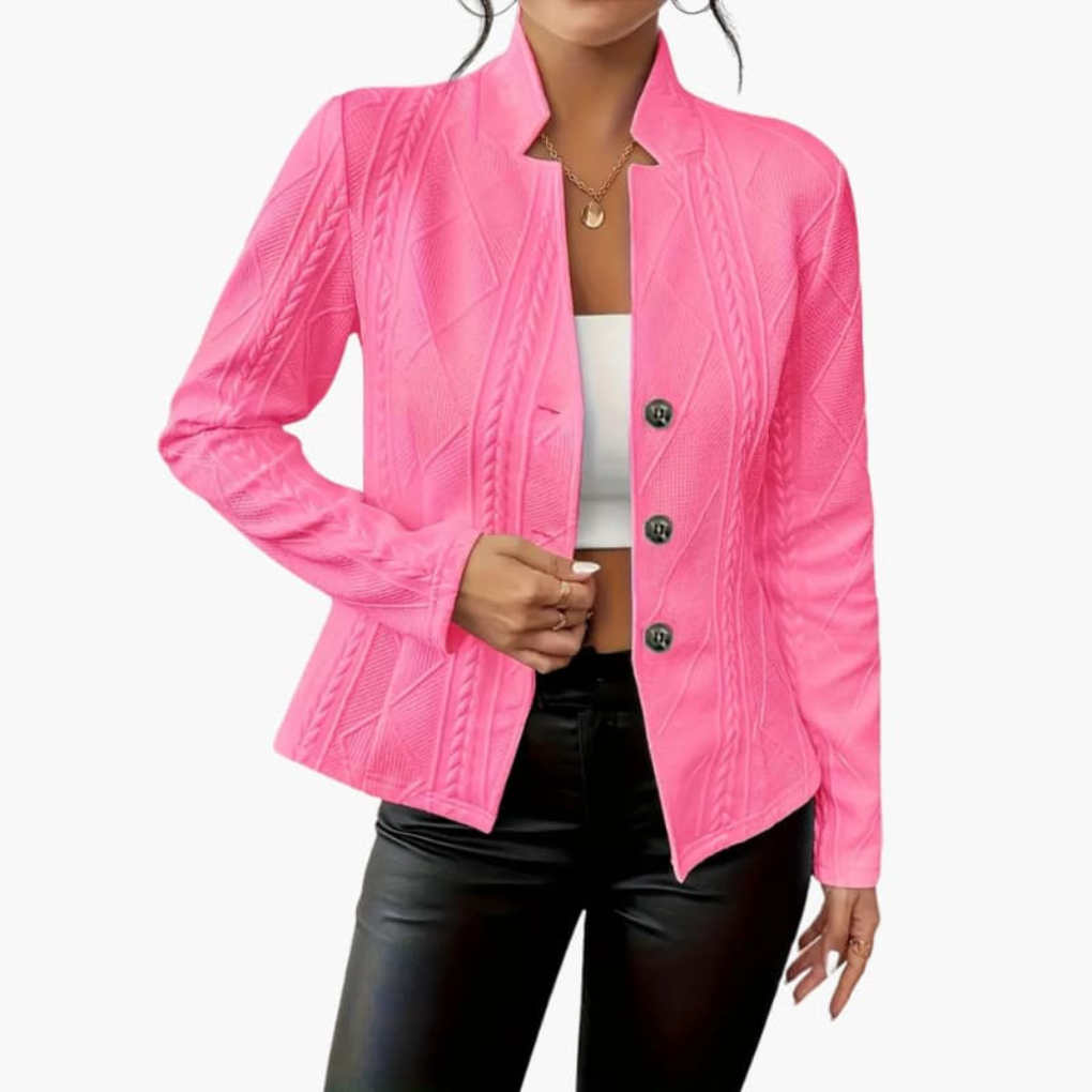 | Textured Button-Front Blazer