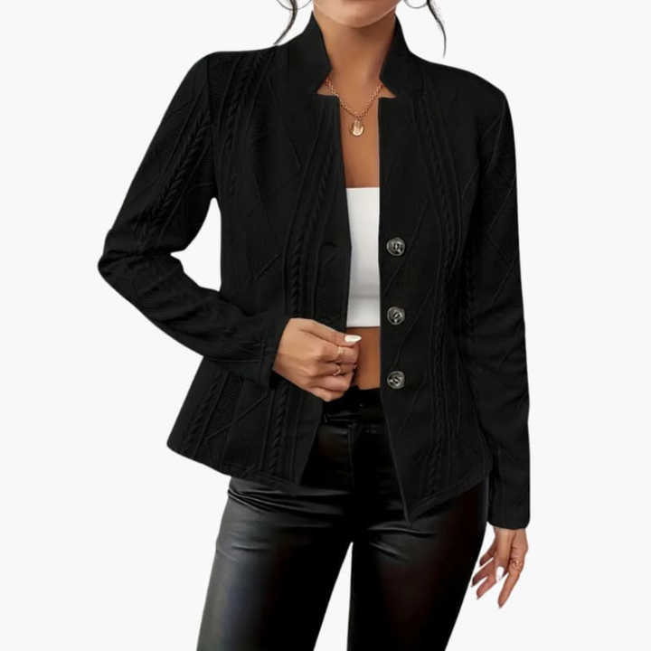 | Textured Button-Front Blazer